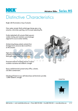 MS12LNW01C datasheet - Miniature Slides
