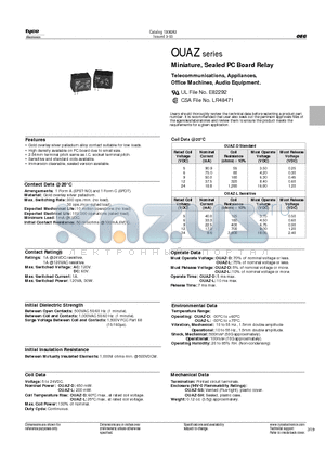 QUAZ-SH-106D datasheet - Miniature, Sealed PC Board Relay