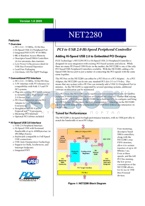 NET2280 datasheet - PCI to USB 2.0 Hi-Speed Peripheral Controller