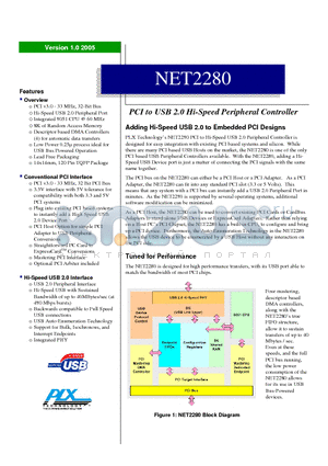 NET2280EVB datasheet - PCI to USB 2.0 Hi-Speed Peripheral Controller