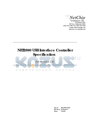 NET2890 datasheet - USB Interface Controller