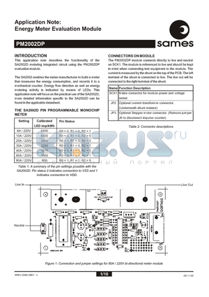 PM2002DP datasheet - Energy Meter Evaluation Module