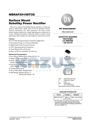 MBRAF2H100T3G datasheet - Surface Mount Schottky Power Rectifier