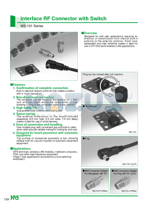 MS151J-HRMJ datasheet - Interface RF Connector with Switch