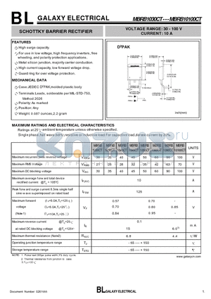 MBRB1040CT datasheet - 2SCHOTTKY BARRIER RECTIFIER