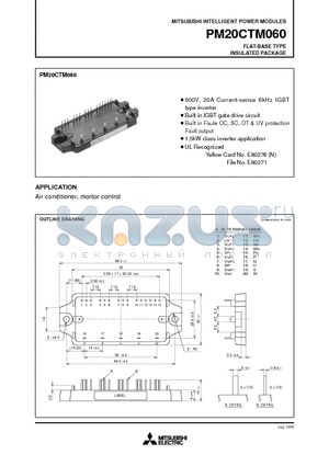 PM20CTM060 datasheet - FLAT-BASE TYPE INSULATED PACKAGE