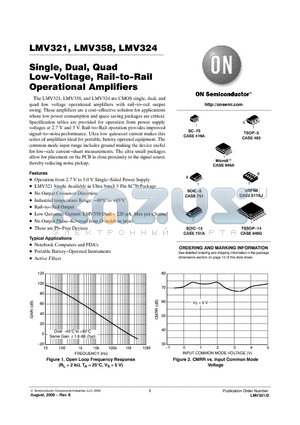 LMV358 datasheet - Single, Dual, Quad Low-Voltage, Rail-to-Rail Operational Amplifiers