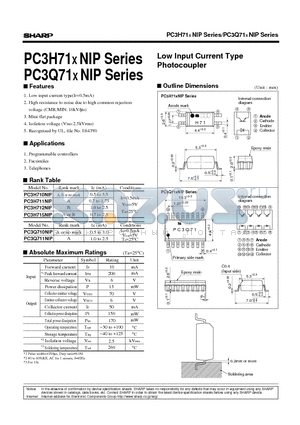 PC3H710NIP datasheet - Low Input Current Type Photocoupler