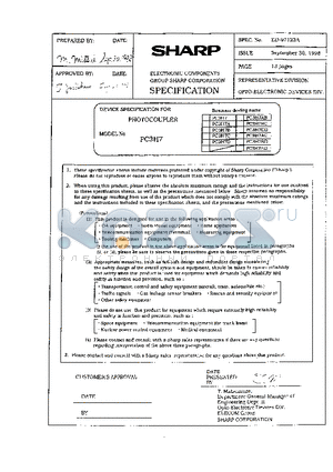 PC3H7 datasheet - DEVICE SPECIFICATION FOR PHOTOCOUPLER