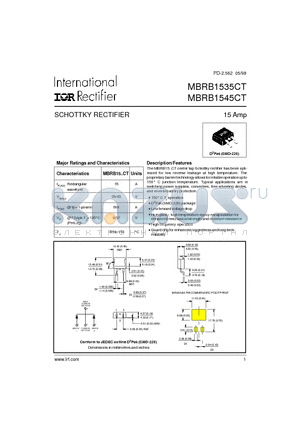 MBRB1535CT datasheet - SCHOTTKY RECTIFIER 15 Amp