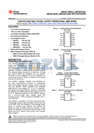 LMV358IDDUR datasheet - LOW-VOLTAGE RAIL-TO-RAIL OUTPUT OPERATIONAL AMPLIFIERS