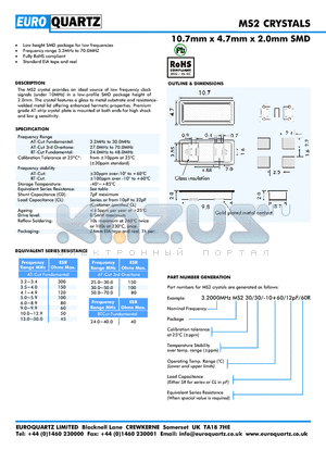 MS2 datasheet - 10.7mm x 4.7mm x 2.0mm SMD