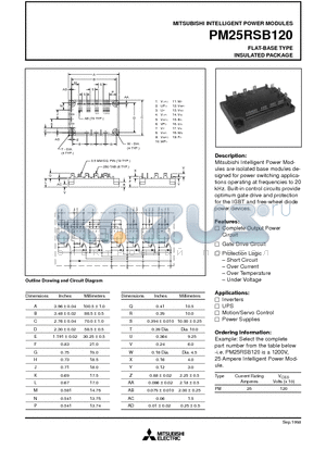 PM25RSB120 datasheet - FLAT-BASE TYPE INSULATED PACKAGE