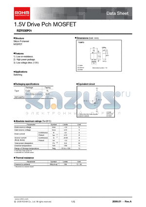 RZF030P01 datasheet - 1.5V Drive Pch MOSFET