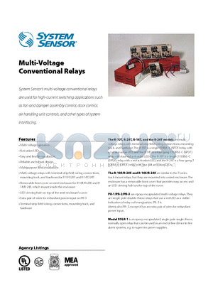 R-10T datasheet - Multi-Voltage Conventional Relays