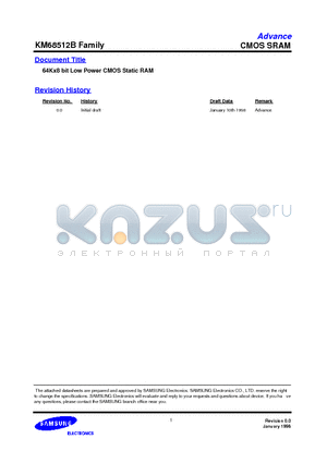 KM68512B datasheet - 64Kx8 bit Low Power CMOS Static RAM