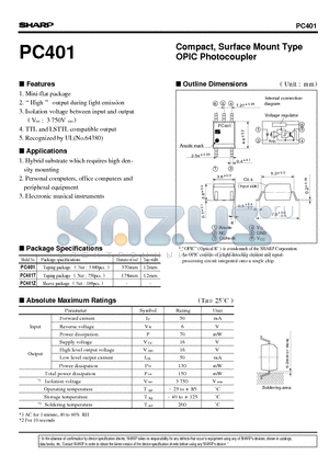 PC401 datasheet - Compact, Surface Mount Type OPIC Photocoupler