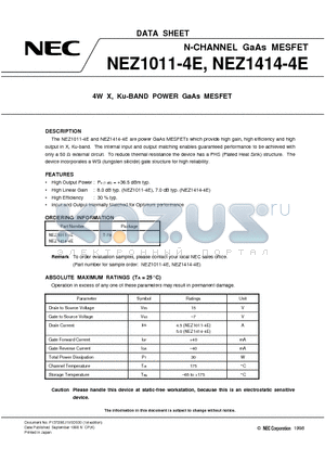 NEZ1414-4E datasheet - 4W X, Ku-BAND POWER GaAs MESFET