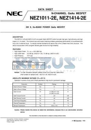 NEZ1414-2E datasheet - 2W X, Ku-BAND POWER GaAs MESFET