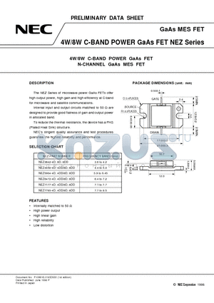 NEZ3642-8D datasheet - 4W/8W C-BAND POWER GaAs FET N-CHANNEL GaAs MES FET