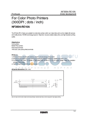 NF3004-RE10A datasheet - For Color Photo Printers (300DPI ; dots / inch)