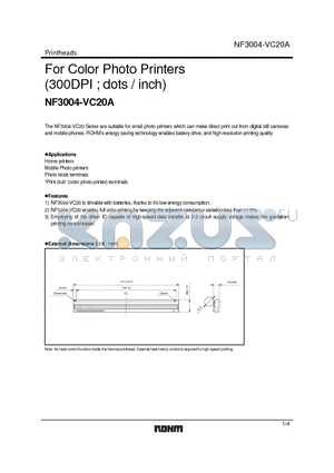 NF3004-VC20A datasheet - Suitable for Small Photo printers which can Make Direct Print out from digital still cameras