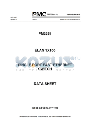 PM3351 datasheet - Single-Port 10/100 Mbit/s Ethernet Switch