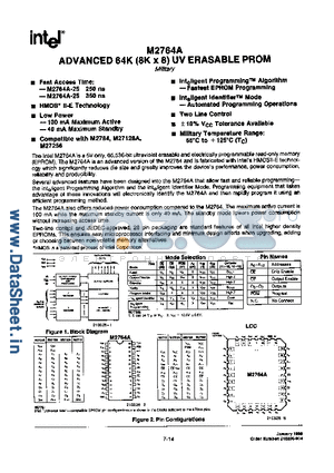 M27128A datasheet - AVDVANCED 64K (8K x 8) UV ERASABLE PROM