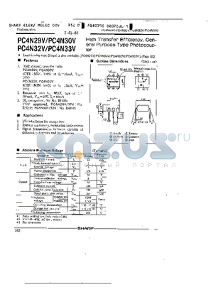 PC4N29V datasheet - HIGH TRANSFER EFFICIENCY GENERAL PURPOSE TYPE PHOTOCOUPLER