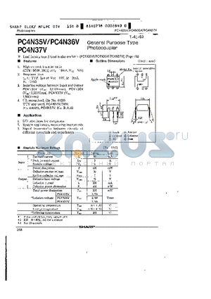 PC4N35V datasheet - GENERAL PURPOSE TYPE PHOTOCOUPLER