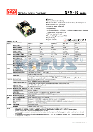 NFM-10-15 datasheet - 10W Output Switching Power Supply