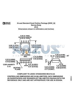 R-8 datasheet - 8-Lead Standard Small Outline Package [SOIC_N] Narrow Body Dimensions