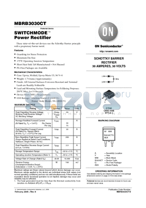 MBRB3030CT datasheet - SWITCHMODE Power Rectifier