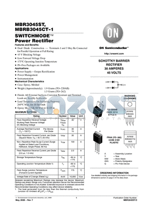 MBRB3045CT-1 datasheet - SWITCHMODE Power Rectifier