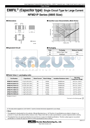 NFM21PC474R1C3 datasheet - Single Circuit Type for Large Current