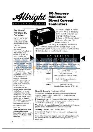 PC61 datasheet - 80 AMPERE MINIATURE DIRECT CURRENT CONTACTORS