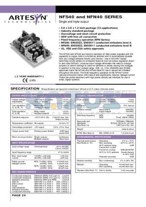 NFN40-7605 datasheet - Single and triple output