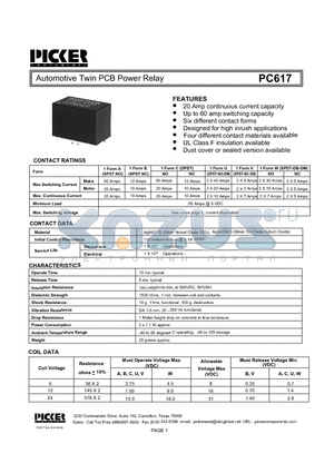 PC6172V-12S datasheet - Automotive Twin PCB Power Relay