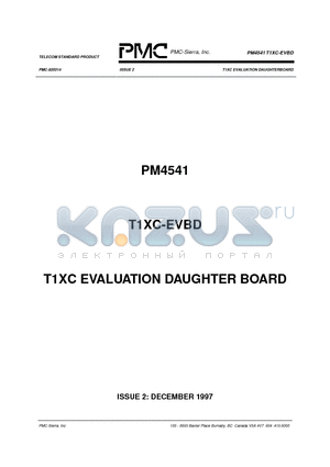 PM4541 datasheet - T1XC EVALUATION DAUGHTER BOARD