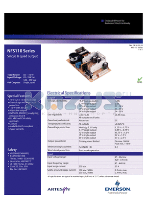 NFS110-7602PJ datasheet - Single & quad output
