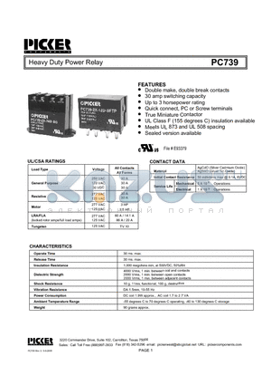 PC7391XAB datasheet - Heavy Duty Power Relay