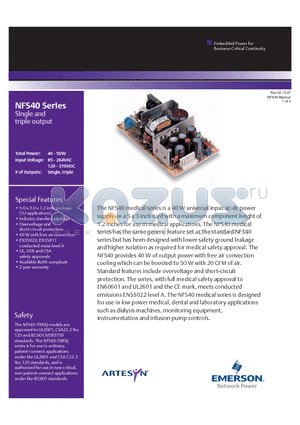 NFS40 datasheet - 40 W universal input ac-dc power supply