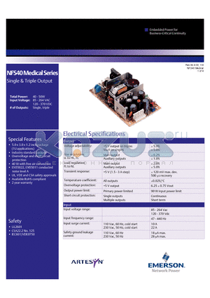 NFS40 datasheet - 40 W universal input ac-dc power supply