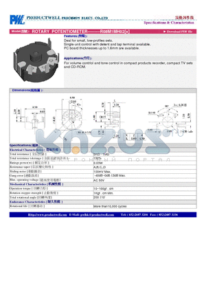 R08M1MH02 datasheet - ROTARY POTENTIOMETER