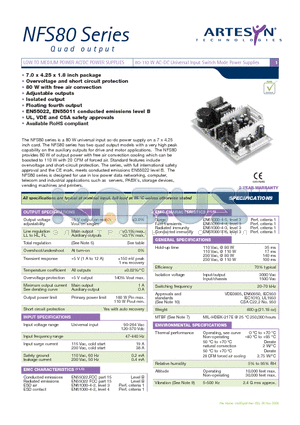 NFS80 datasheet - 80-110 W AC-DC Universal Input Switch Mode Power Supplies