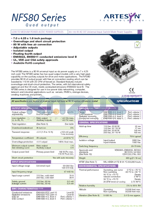 NFS80-7602J datasheet - 80-110 W AC-DC Universal Input Switch Mode Power Supplies