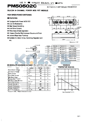 PM50502C datasheet - SILICON N-CHANNEL POWER MOS FET MODULE HIGH SPEED POWER SWITCHING