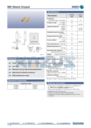 MS2V_07 datasheet - SM Watch Crystal