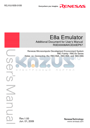 R0E00008AKCE00EP57 datasheet - Microcomputer Development Environment System