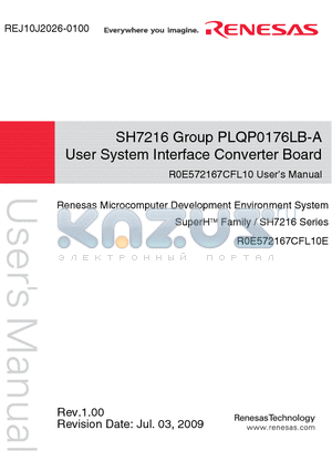 R0E572167CFL10E datasheet - Microcomputer Development Environment System